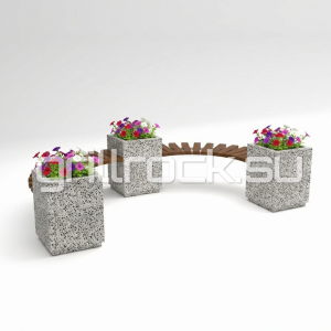 Скамейка-дуга “Стиль” двойная с вазонами