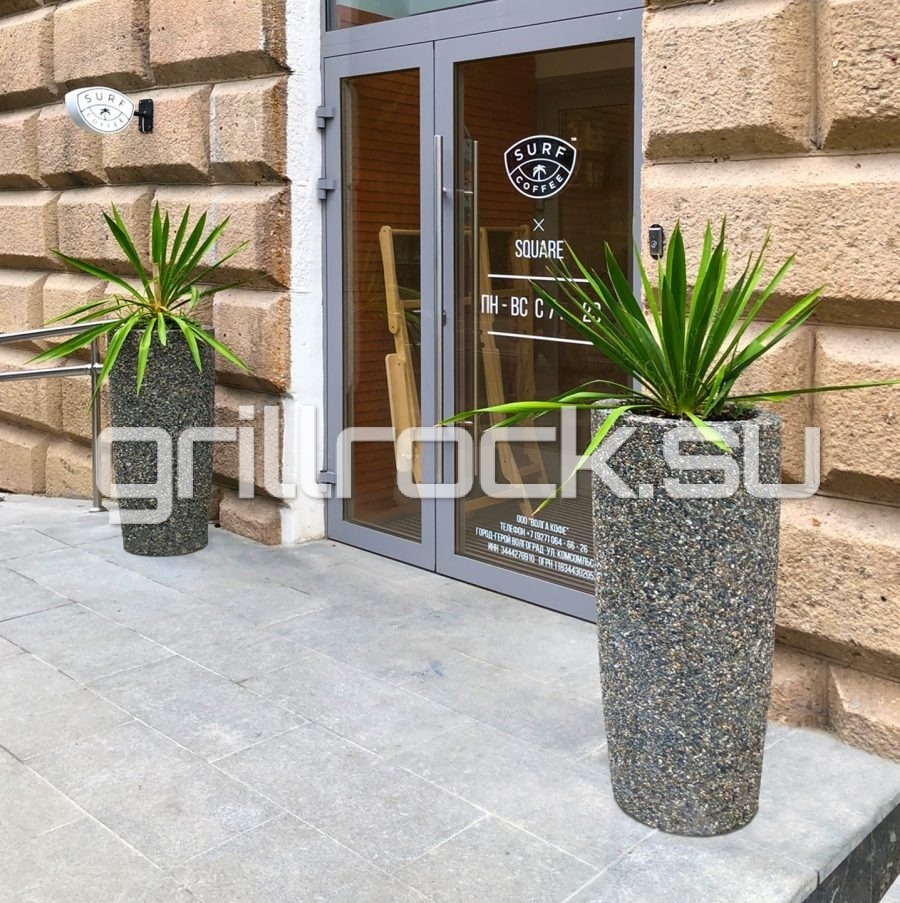 Вазон “Классик 90” из бетона (для улицы) с крошкой натурального камня (мрамор, гранит, гравий)