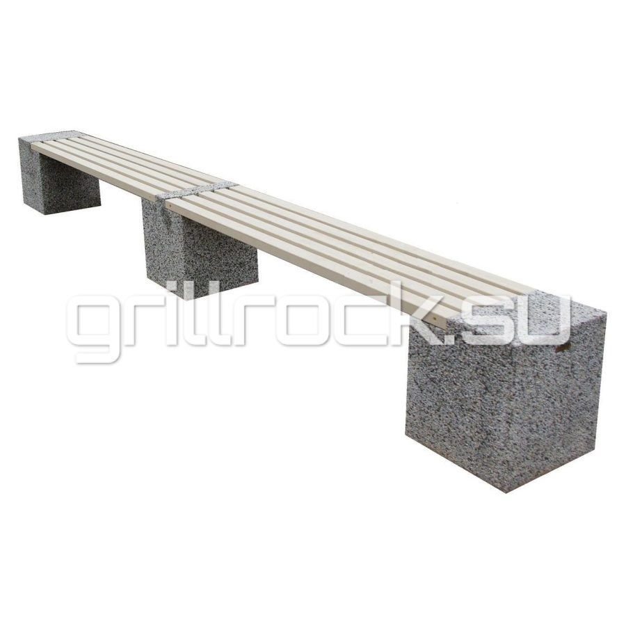 Скамейка “Евро 2 Лайн” из бетона (для улицы) с крошкой натурального камня (мрамор, гранит, гравий)