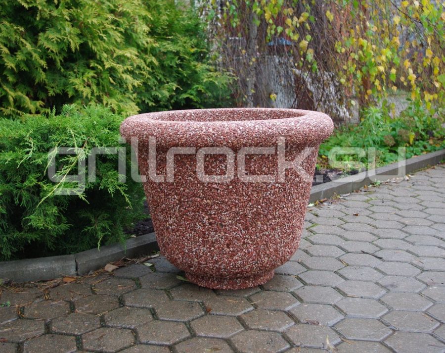 Вазон “Гарден” из бетона (для улицы) с крошкой натурального камня (мрамор, гранит, гравий)