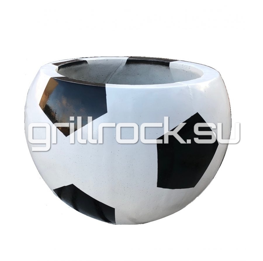 Вазон “футбольный мяч” из бетона (для улицы) с крошкой натурального камня (мрамор, гранит, гравий)