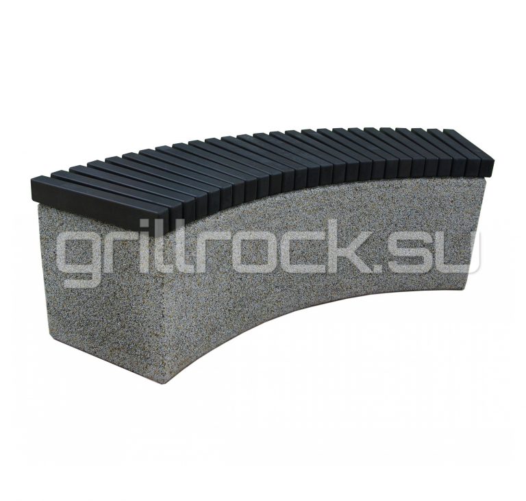 Скамейка “Темп +” из бетона (для улицы) с крошкой натурального камня (мрамор, гранит, гравий)