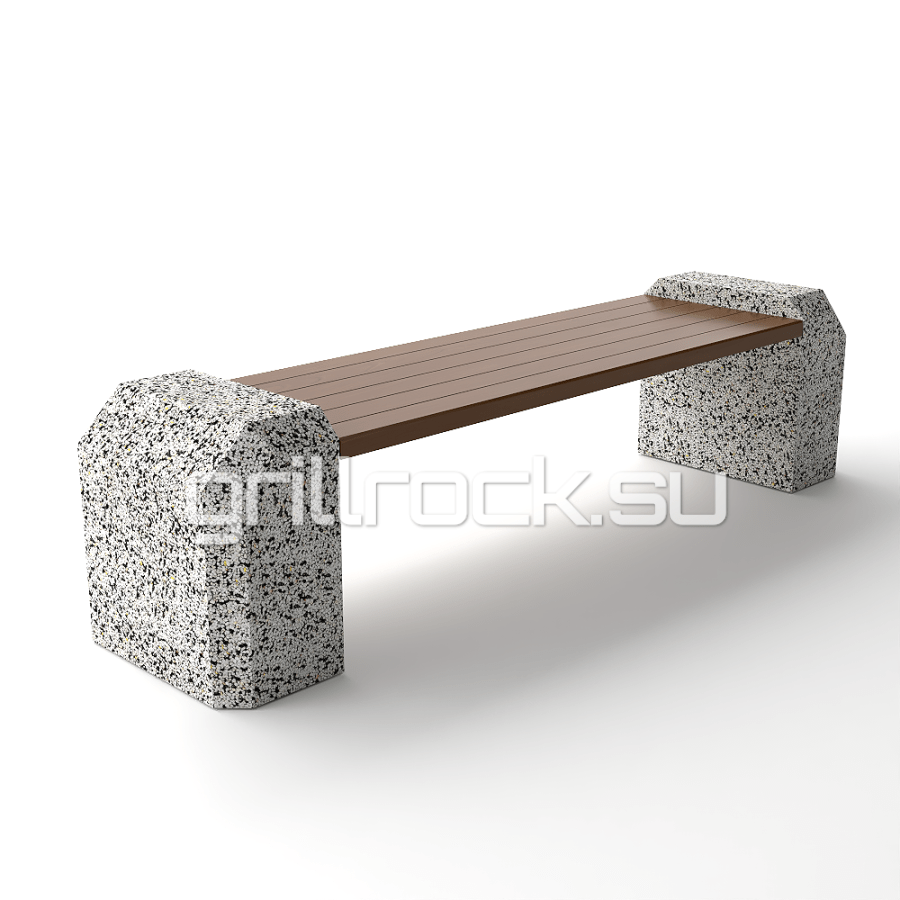 Скамейка “Вена” из бетона (для улицы) с крошкой натурального камня (мрамор, гранит, гравий)