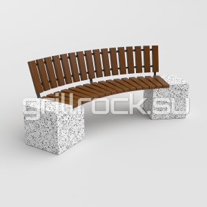 Скамейка-дуга “Евро 2” со спинкой шлифованная