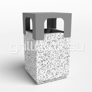 Урна «Киль» с крышкой шлифованная