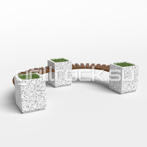 Скамейка-дуга “Стиль” двойная с вазонами шлифованная