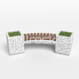 Скамейка-дуга “Стиль” с вазонами шлифованная