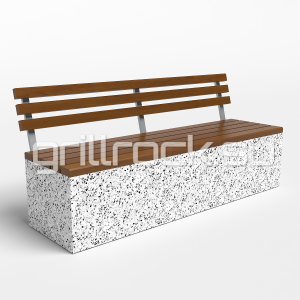 Скамейка “Темп 1” со спинкой шлифованная