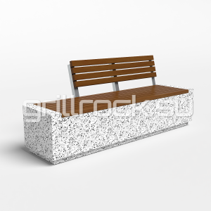 Скамейка “Темп 2 200” со спинкой шлифованная