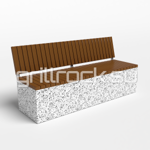 Скамейка “Темп L” со спинкой шлифованная